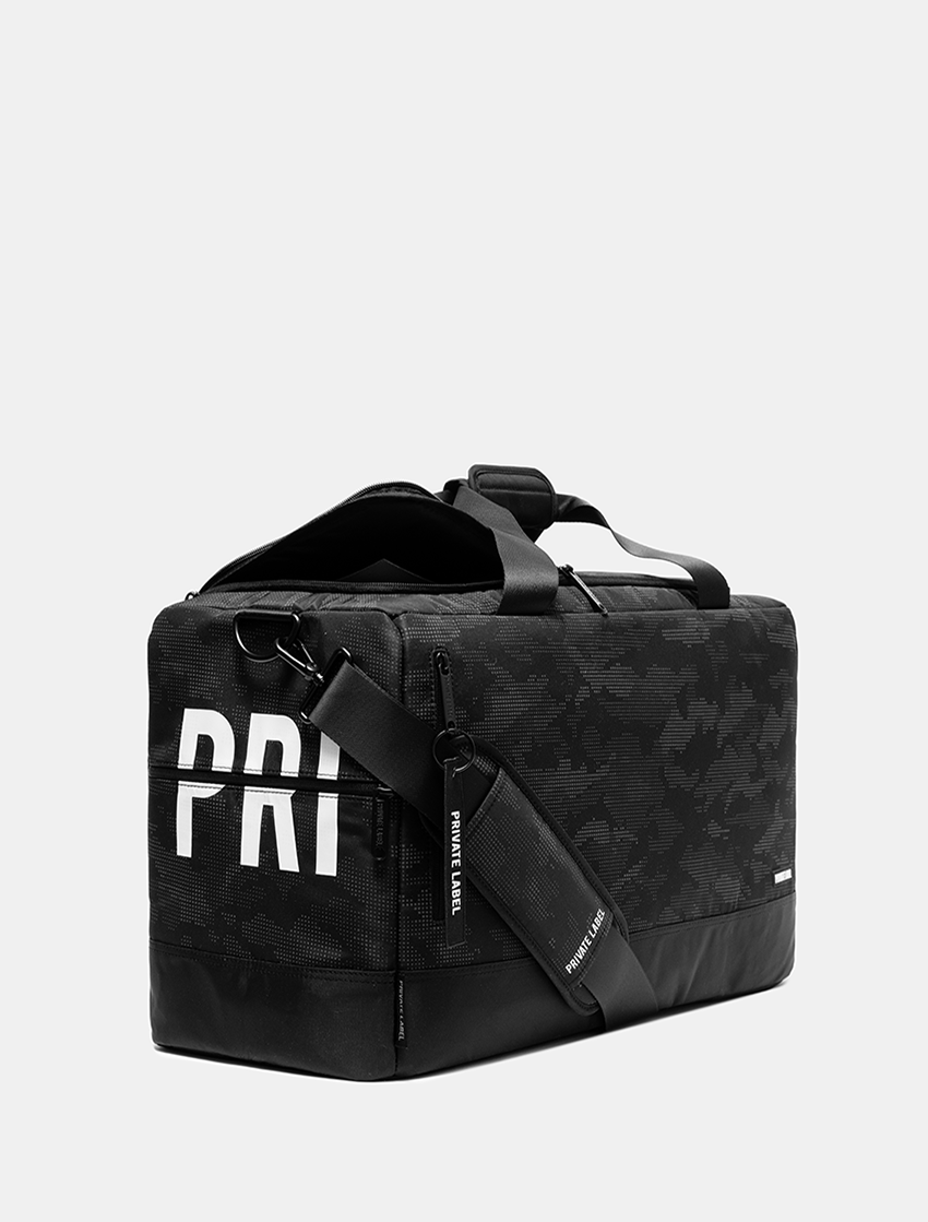 REFLECTIVE BLACK CAMO DUFFLE BAG Private Label PRIVATE LABEL