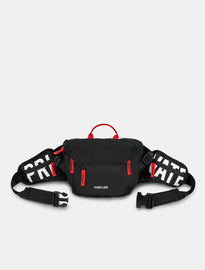 Black Red Waist Sling Bag Private Label PRIVATE LABEL