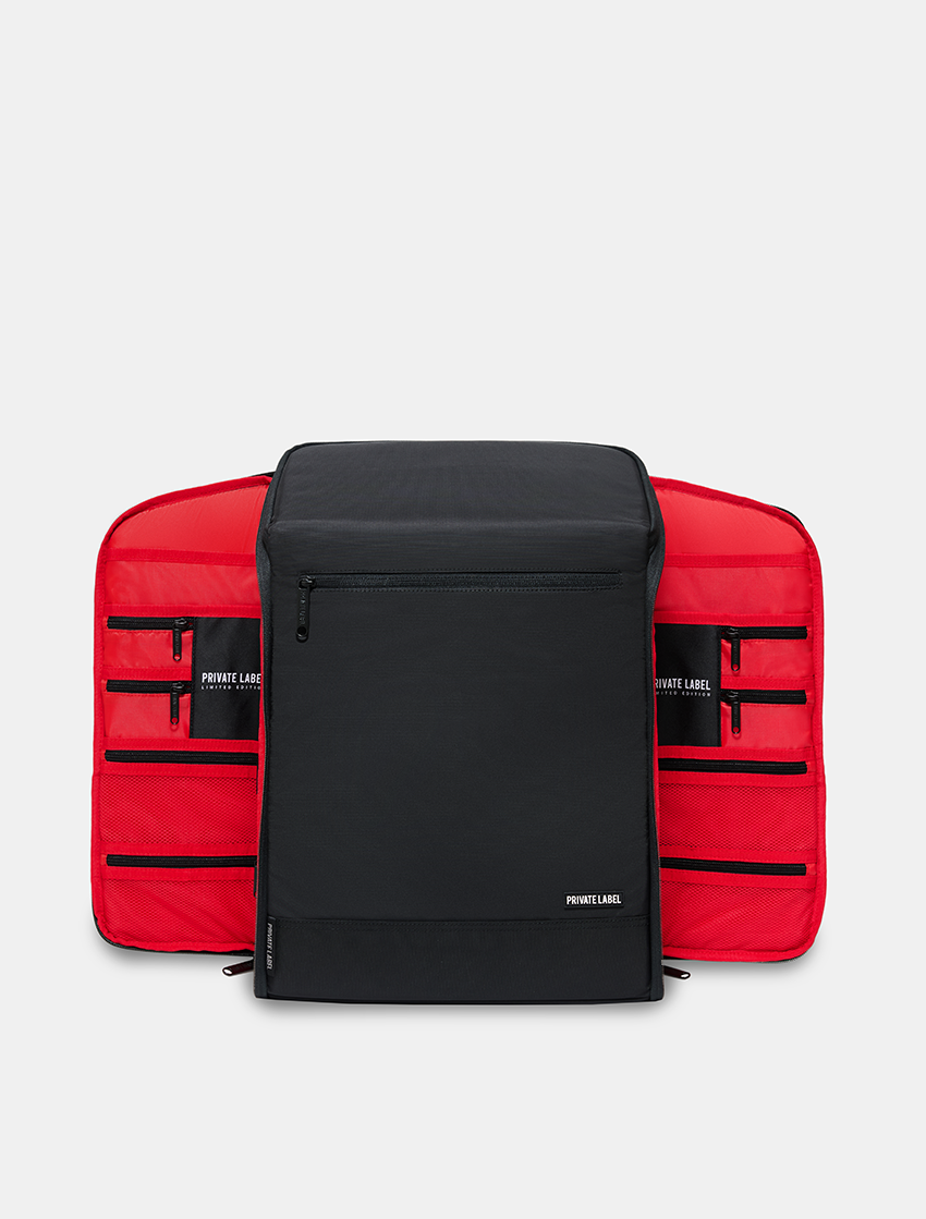 black and red leather backpack Black & Red Sneaker Backpack