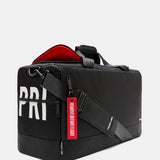 A black carry-on travel bag with red accents and the text ' Private Label ' written in white on the side. The bag appears to have multiple compartments and is designed for travel and sports gear.