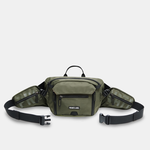 green sling bag on a light gray background