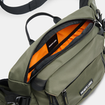 Green Sling-Waist Bag Top view showing interior
