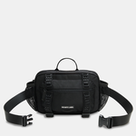Black waist bag with 'PRIVATE LABEL' branding on a white background