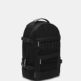 Black backpack with 'PRIVAT' branding on a light gray background