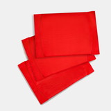 Three red dividers stacked on a white background