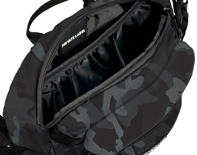 Black & Grey Camo Waist Sling Bag - Private Label NYC